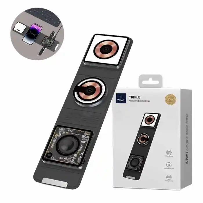 WIWU TRIPLE FOLDABLE 3 IN 1 WIRELESS CHARGER 15W